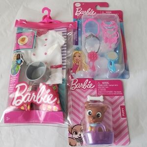 ⭐ NIB Barbie Accessories Lot of 3 outfit puppy princess accessories